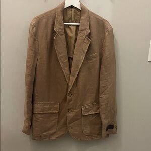 J. Crew 100% Linen Blazer Khaki NWT Size 38S Two Buttons Spring 2025